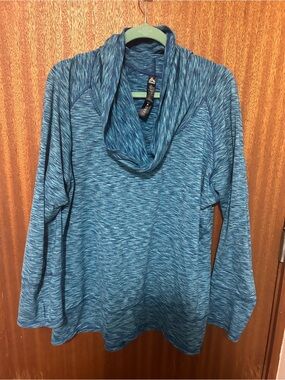 RBX Blue Marled Cowl Neck Pullover
